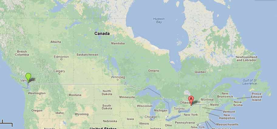 map of Canada