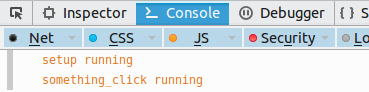 Dev tools console after producing some logs