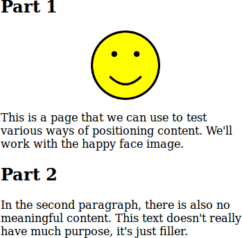 Page with media query: phone-sized window